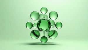 Transparente grüne Glaskugeln