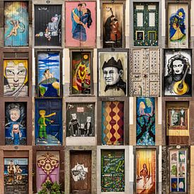 Collection of decorative painted doors in Funchal, Madeira by Carin du Burck