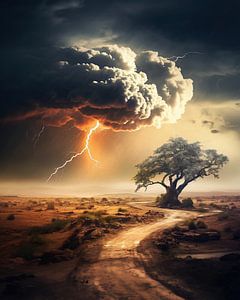 Dramatische Landschaft im Sturm