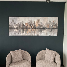 Kundenfoto: Abstrakte Skyline NYC von Thea, als ArtFrame