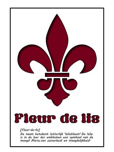 Fleur de Lis – Bordeaux Franse Lelie | Vintage Grafische Poster