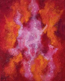 Diep rood abstract van Maria Meester