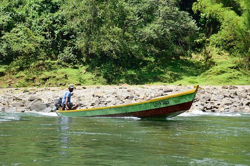 A colourful longboat