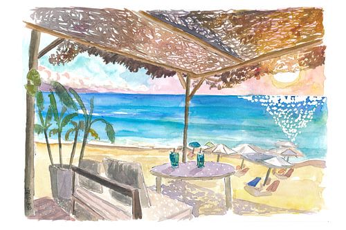 Beach Bar Vibes auf der Insel Korfu, Griechenland