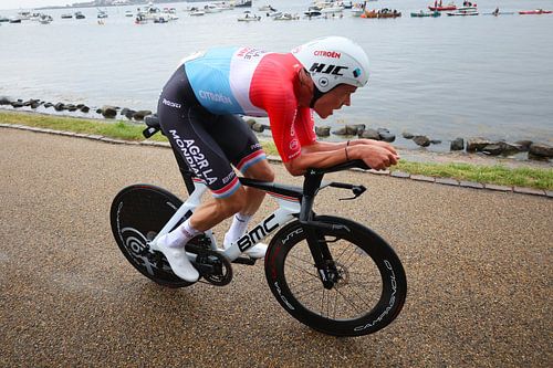 Bob Jungels in his jersey of national time trial champion of Luxembourg