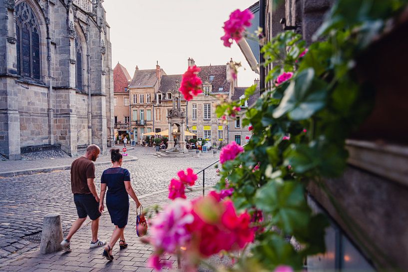 Wandelen in Autun (2:3) van Lolke Bergsma
