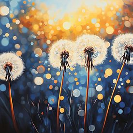 Löwenzahn, Ölfarbe, Bokeh von Jan Bechtum