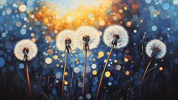 Löwenzahn, Ölfarbe, Bokeh