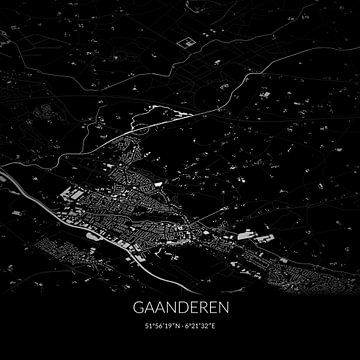 Schwarz-weiße Karte von Gaanderen, Gelderland. von Rezona
