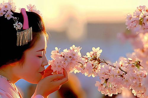 Picturesque Japan with Geisha