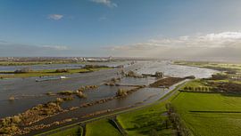IJssel river flooding with high water levels on the floodplains  by Sjoerd van der Wal Photography