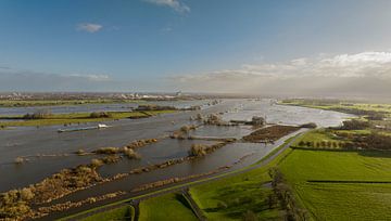 Overstroming van de IJssel met hoge waterstand in de uiterwaarden van Sjoerd van der Wal Fotografie