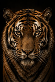 Porträt eines Tigers von KijkKunst
