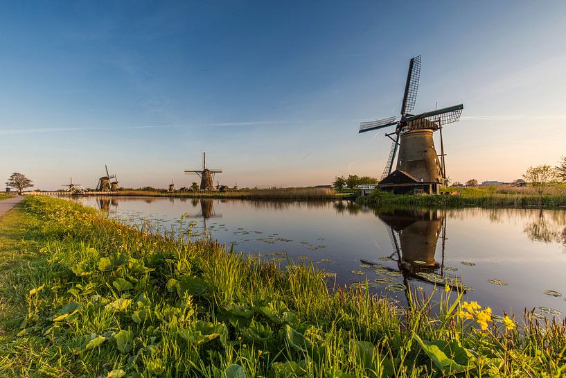 De beaux moulins sur une belle eau près de Kinderdijk sur Paul Weekers Fotografie