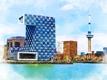 Skyline Rotterdam, Hollande-Méridionale, Pays-Bas sur Danny de Klerk