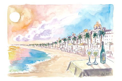 Dîner au coucher du soleil sur la plage avec Promenade Des Anglais Niz