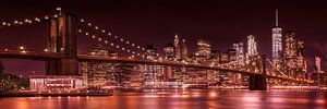 MANHATTAN SKYLINE & BROOKLYN BRIDGE Abendimpressionen | Panorama