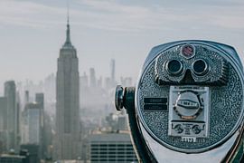 New York Skyline Empire State Building Black and White by Kiki Multem