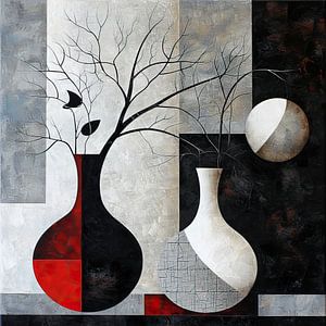 Abstraktes Stillleben Vasen | Verschleierte Arboreal