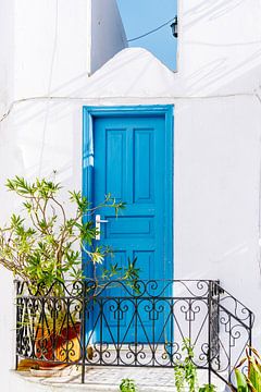 Blue door on Paros - Greek white & colour contrast by MelCaptures