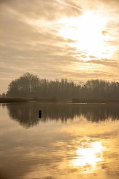 Winter water reflection sunset
