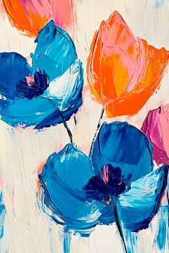 Bright flowers in bold colours by Poster Art Shop