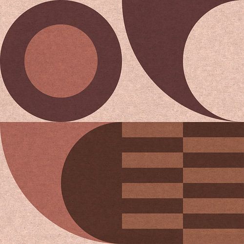 Retro Bauhaus abstract geometric in brown I