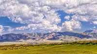 Zonovergoten bergrug met blauwe lucht en de indrukwekkende wolken van Tony Vingerhoets thumbnail