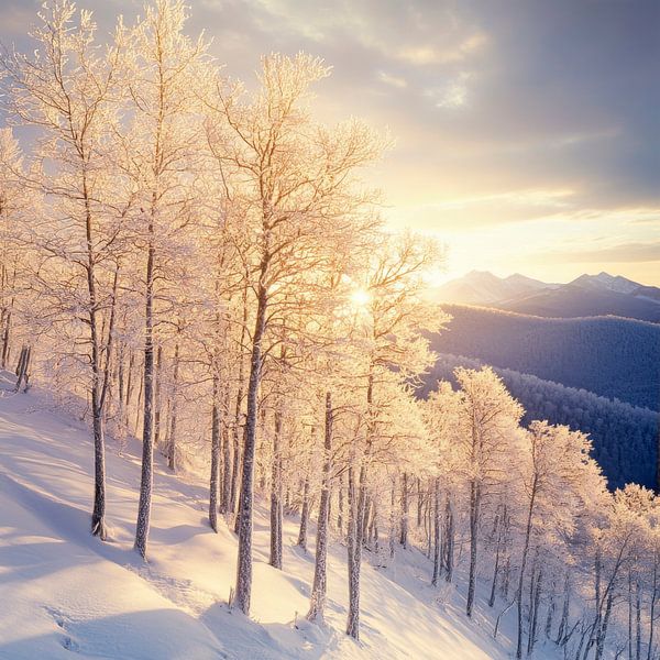 Winterliche Baumlandschaft von Poster Art Shop