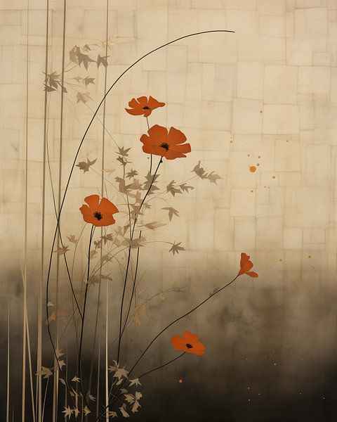Gelassenheit der Mohnblumen vor dezentem Hintergrund von Color Square