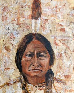 Sitting bull, Indiaan van Mieke Daenen