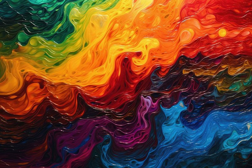 Rainbow Vortex Harmony abstract wall art by Focco van Eek