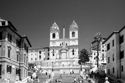 Black and White Spanish Steps Rome