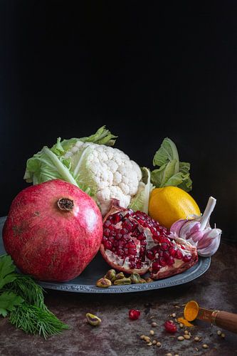 Stilleben mit Obst und Gemüse