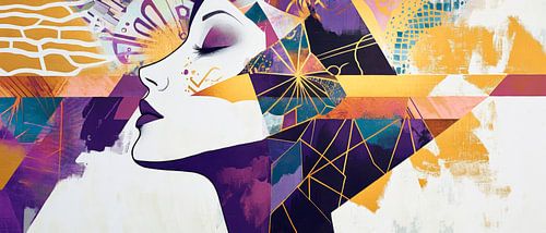 Moderne Kunst: Portret van een vrouw abstract