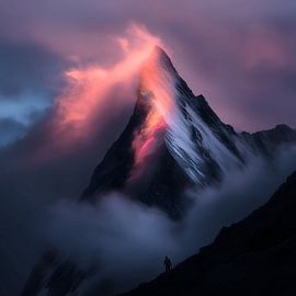 Dance of Light over Mount Gongga (purple/pink influences) by Surreal Media
