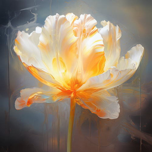 Botanical tulip flower modern artwork