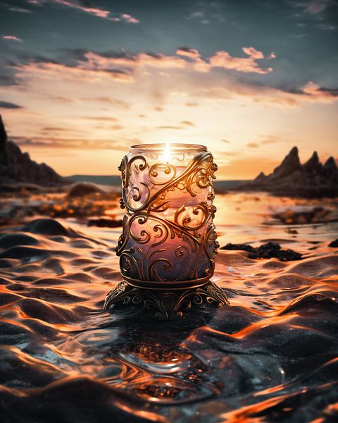 Lever de soleil sur la mer par fernlichtsicht