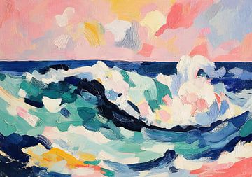 Vagues abstraites au pastel