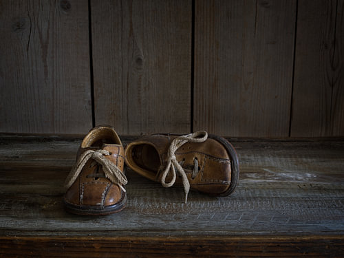 Still life with ode children's shoes