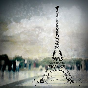 Digital-Art PARIS Eiffel Tower No.2 van Melanie Viola