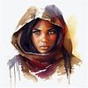 Watercolor Tuareg Woman #3 by Chromatic Fusion Studio