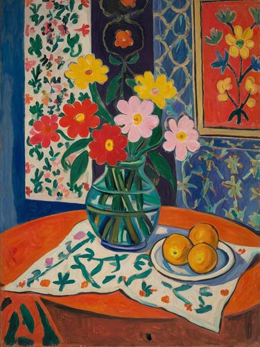 Vase Of Flowers Style Henri Matisse
