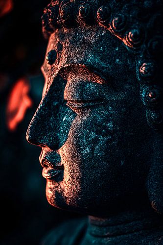 Mystieke Boeddha close-up kunst