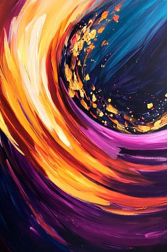 Gekleurde swirls met gouden accenten