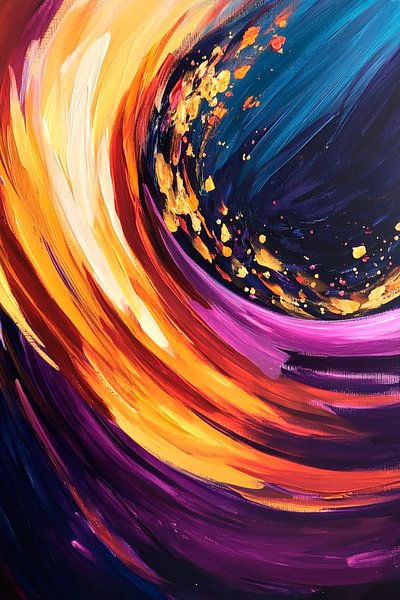 Tourbillons colorés avec des accents dorés par Poster Art Shop