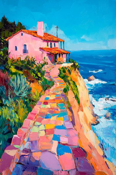 Colourful coastal landscape by Poster Art Shop