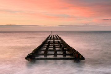 Breakwater at Westkapelle during sunset