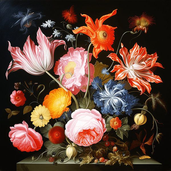 Stillleben Blumen Vase Niederlande Barock Eleganz von gm_designs