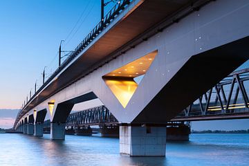 two railway-bridges on the river Hollandsch Diep  by Eugene Winthagen